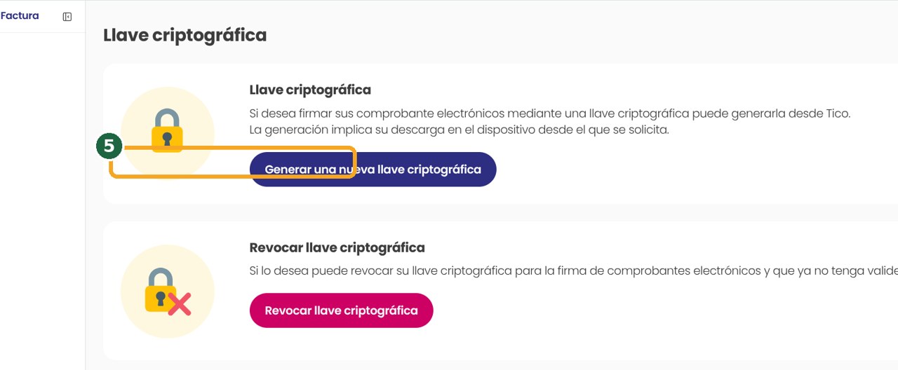 Generar una nueva llave criptográfica